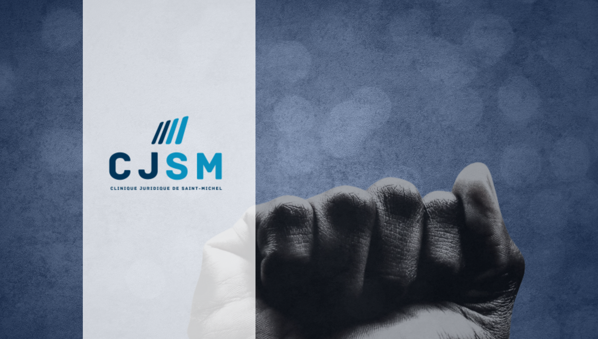 Logo et CJSM et poing de soutien